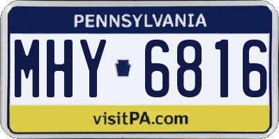 PA license plate MHY6816