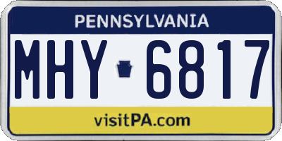 PA license plate MHY6817