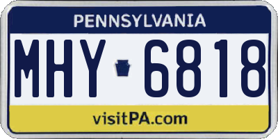 PA license plate MHY6818