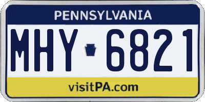 PA license plate MHY6821
