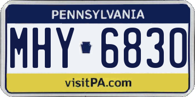 PA license plate MHY6830