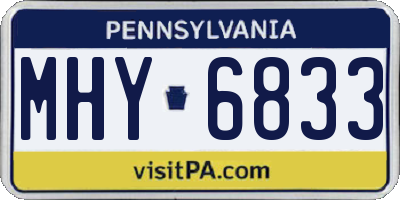 PA license plate MHY6833