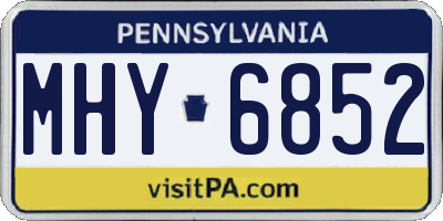 PA license plate MHY6852