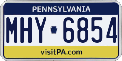PA license plate MHY6854