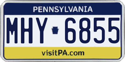PA license plate MHY6855