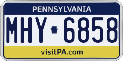 PA license plate MHY6858