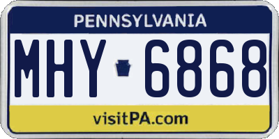 PA license plate MHY6868