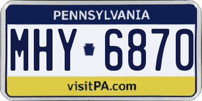 PA license plate MHY6870