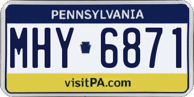 PA license plate MHY6871