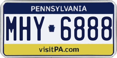 PA license plate MHY6888