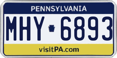 PA license plate MHY6893