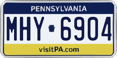 PA license plate MHY6904
