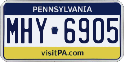 PA license plate MHY6905