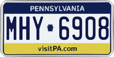 PA license plate MHY6908