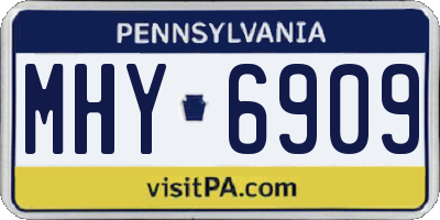 PA license plate MHY6909