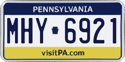 PA license plate MHY6921
