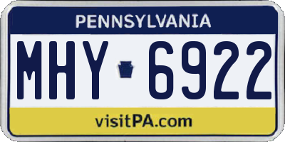 PA license plate MHY6922