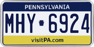 PA license plate MHY6924