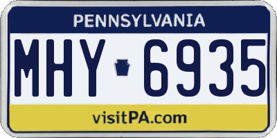 PA license plate MHY6935