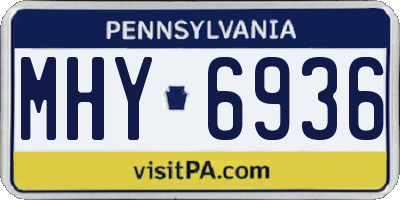 PA license plate MHY6936