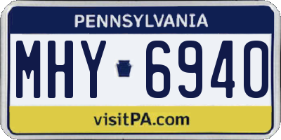 PA license plate MHY6940