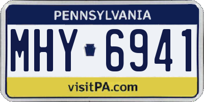 PA license plate MHY6941