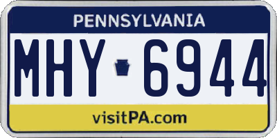 PA license plate MHY6944