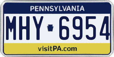 PA license plate MHY6954