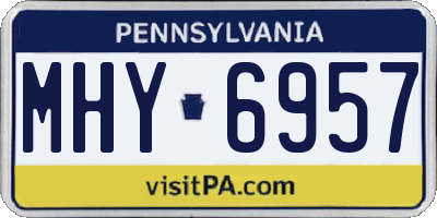 PA license plate MHY6957