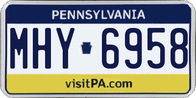 PA license plate MHY6958