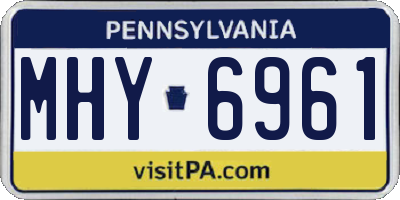 PA license plate MHY6961