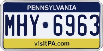 PA license plate MHY6963