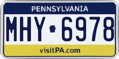 PA license plate MHY6978