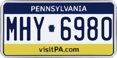 PA license plate MHY6980