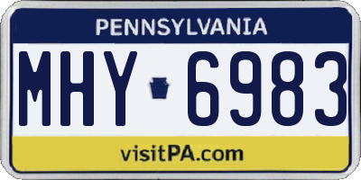 PA license plate MHY6983