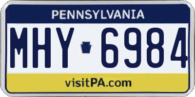 PA license plate MHY6984