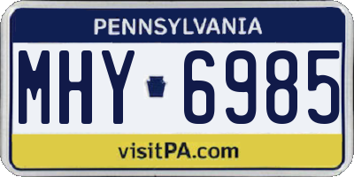 PA license plate MHY6985
