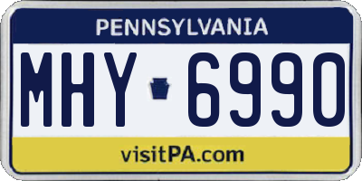 PA license plate MHY6990