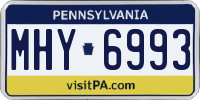 PA license plate MHY6993