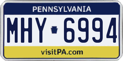 PA license plate MHY6994