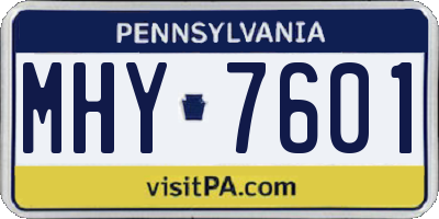 PA license plate MHY7601