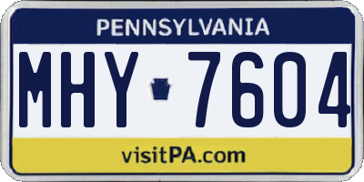 PA license plate MHY7604