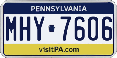 PA license plate MHY7606