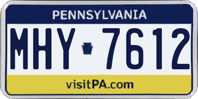 PA license plate MHY7612