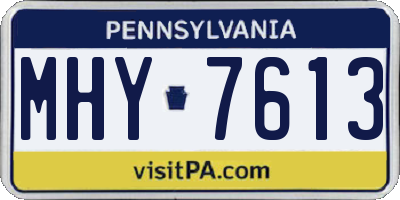 PA license plate MHY7613