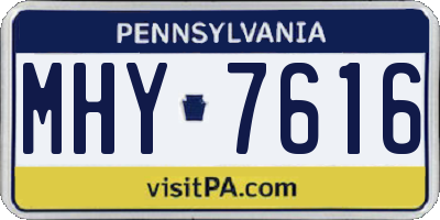 PA license plate MHY7616