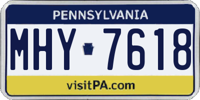 PA license plate MHY7618