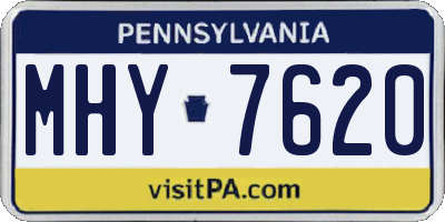 PA license plate MHY7620