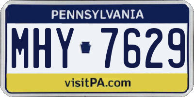 PA license plate MHY7629