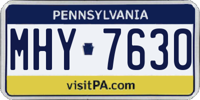 PA license plate MHY7630